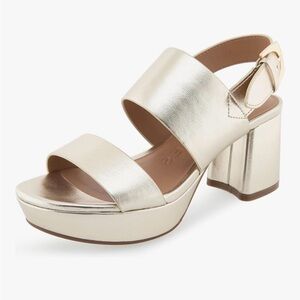 AEROSOLES Metallic Gold Platform Sandals